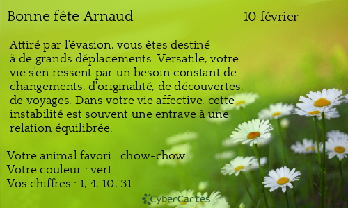 Carte bonne f&ecirc;te Arnaud