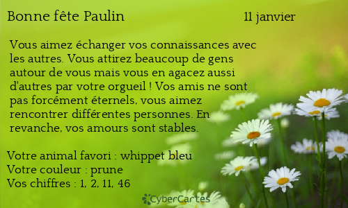 Carte bonne f&ecirc;te Paulin