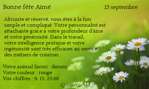 Carte bonne fête Aimé