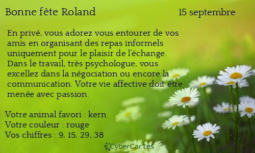 Carte bonne f&ecirc;te Roland