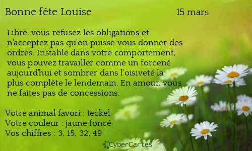 Carte bonne f&ecirc;te Louise