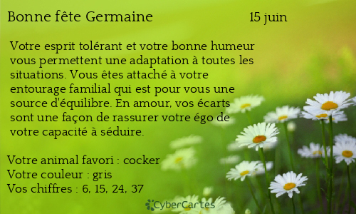 Carte bonne f&ecirc;te Germaine