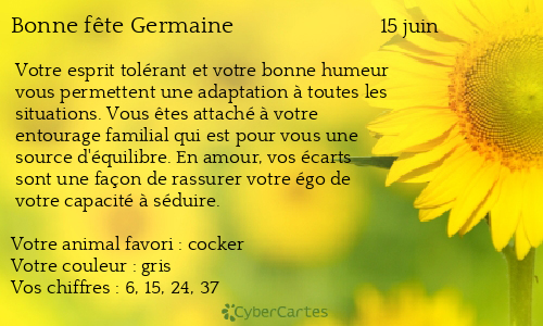 Carte bonne f&ecirc;te Germaine