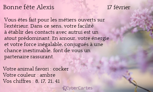 Carte bonne fête Alexis