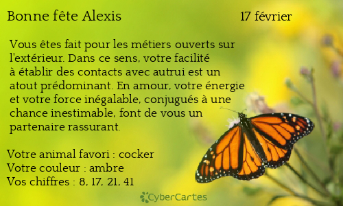 Carte bonne fête Alexis