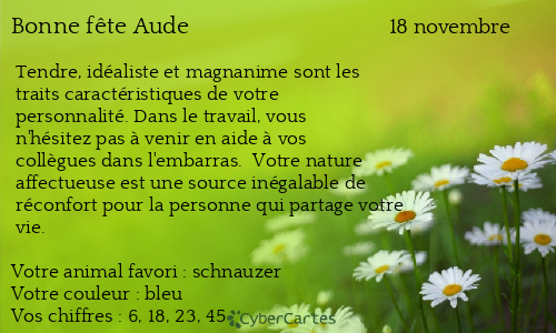 Carte bonne f&ecirc;te Aude