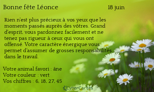 Carte bonne f&ecirc;te Léonce