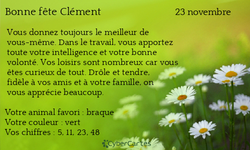 Carte bonne f&ecirc;te Clément
