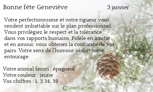 Carte bonne fête Geneviève