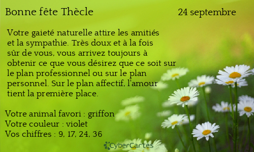 Carte bonne f&ecirc;te Thècle