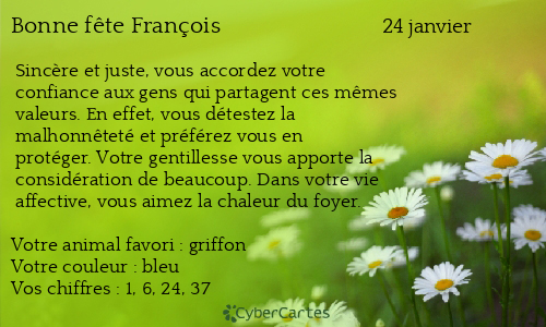 Carte bonne f&ecirc;te François