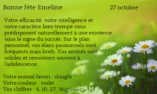 Carte bonne f&ecirc;te Emeline