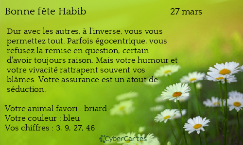 Carte bonne f&ecirc;te Habib