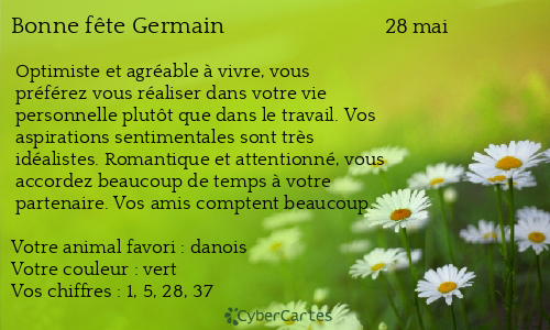 Carte bonne f&ecirc;te Germain