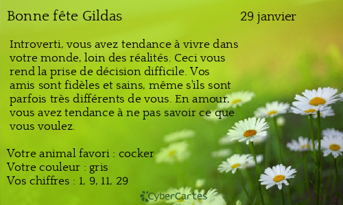 Carte bonne f&ecirc;te Gildas