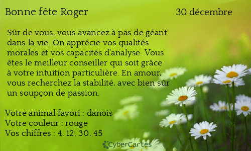 Carte bonne f&ecirc;te Roger