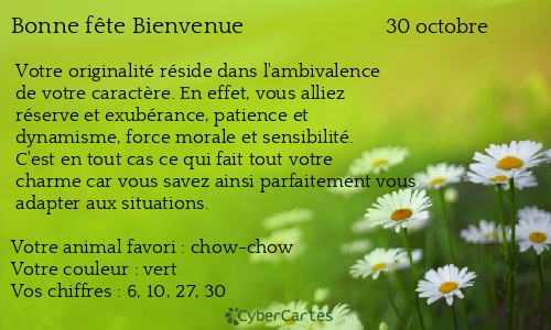 Carte bonne f&ecirc;te Bienvenue