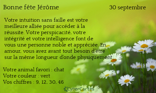 Carte bonne f&ecirc;te Jérôme