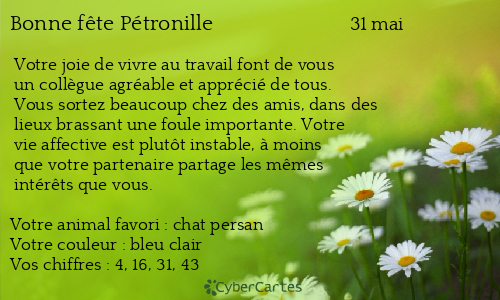 Carte bonne f&ecirc;te Pétronille