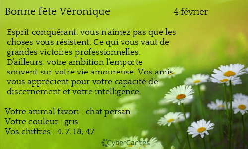 Carte bonne f&ecirc;te Véronique