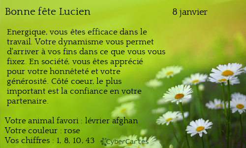 Carte bonne f&ecirc;te Lucien