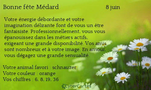 Carte bonne f&ecirc;te Médard