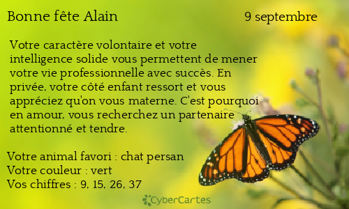 Carte bonne fête Alain