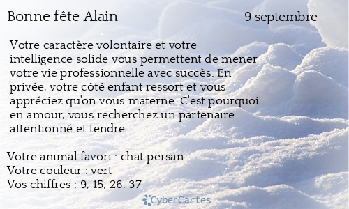 Carte bonne fête Alain