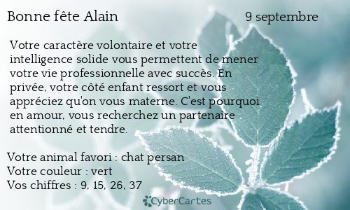 Carte bonne fête Alain