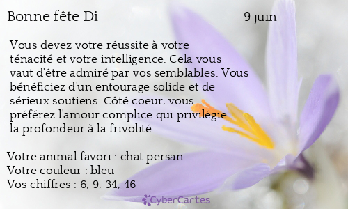 Carte bonne fête Di