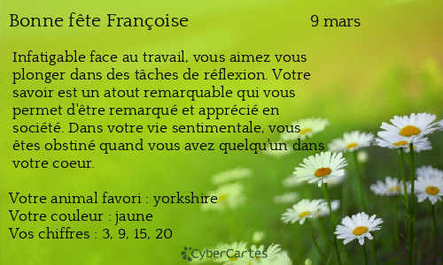 Carte bonne fête Françoise