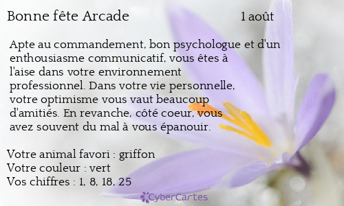 Carte bonne fête Arcade