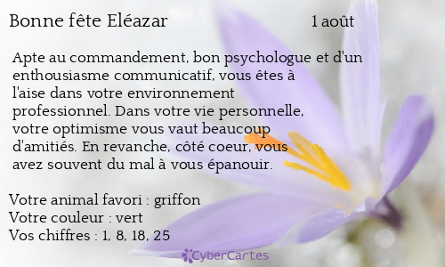 Carte bonne fête Eléazar