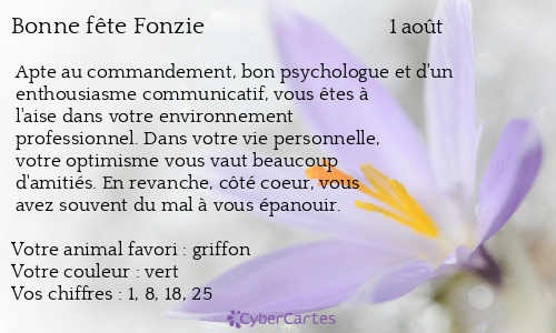 Carte bonne fête Fonzie