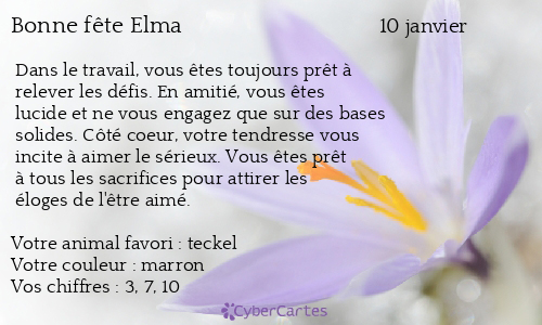 Carte bonne fête Elma