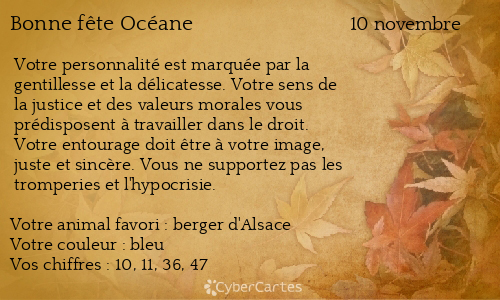 Carte bonne fête Océane