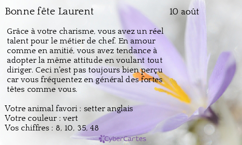 Carte Bonne Fete Laurent 10 Aout