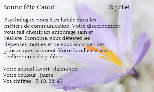 Carte bonne fête Canut