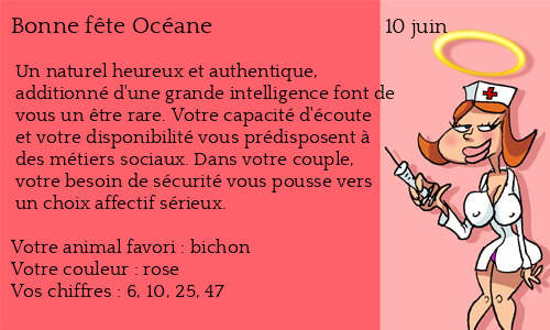 Carte bonne fête Océane