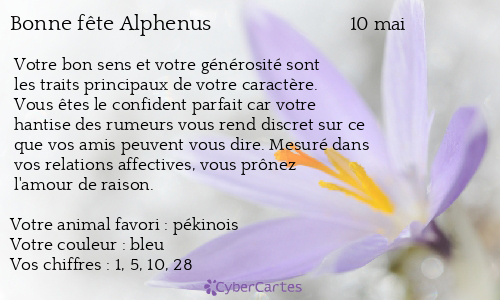Carte bonne fête Alphenus