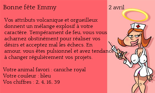 Carte bonne f&ecirc;te Emmy