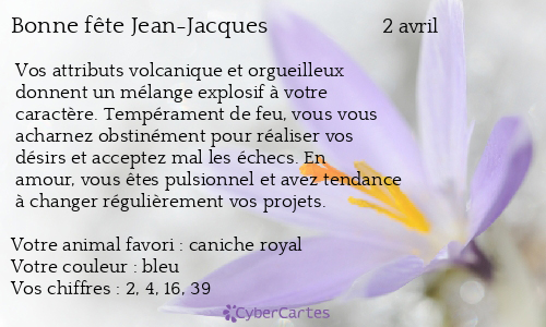 Carte Bonne Fete Jean Jacques 2 Avril