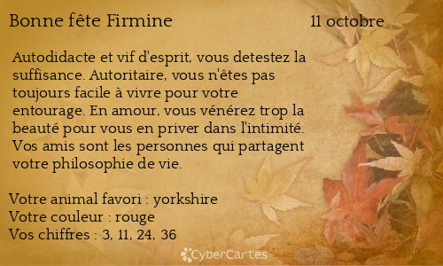 Carte bonne fête Firmine