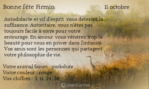 Carte bonne fête Firmin