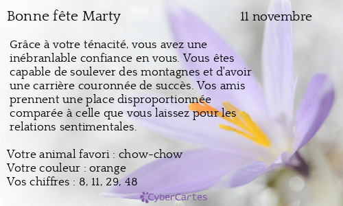 Carte bonne f&ecirc;te Marty