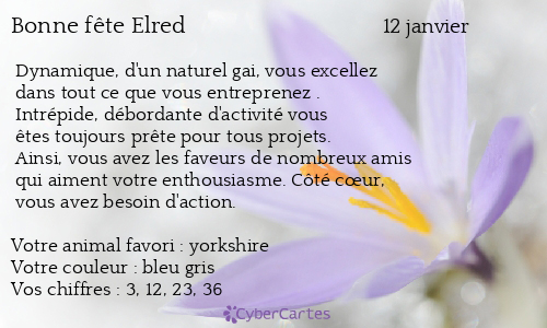 Carte bonne fête Elred
