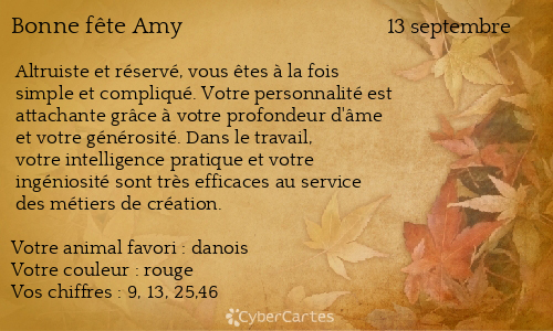 Carte bonne fête Amy