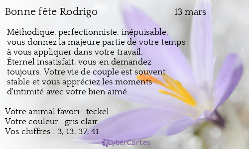 Carte bonne fête Rodrigo