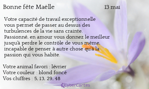 Carte bonne fête Maëlle