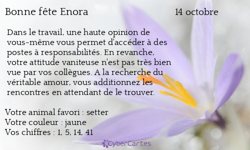 Carte bonne fête Enora